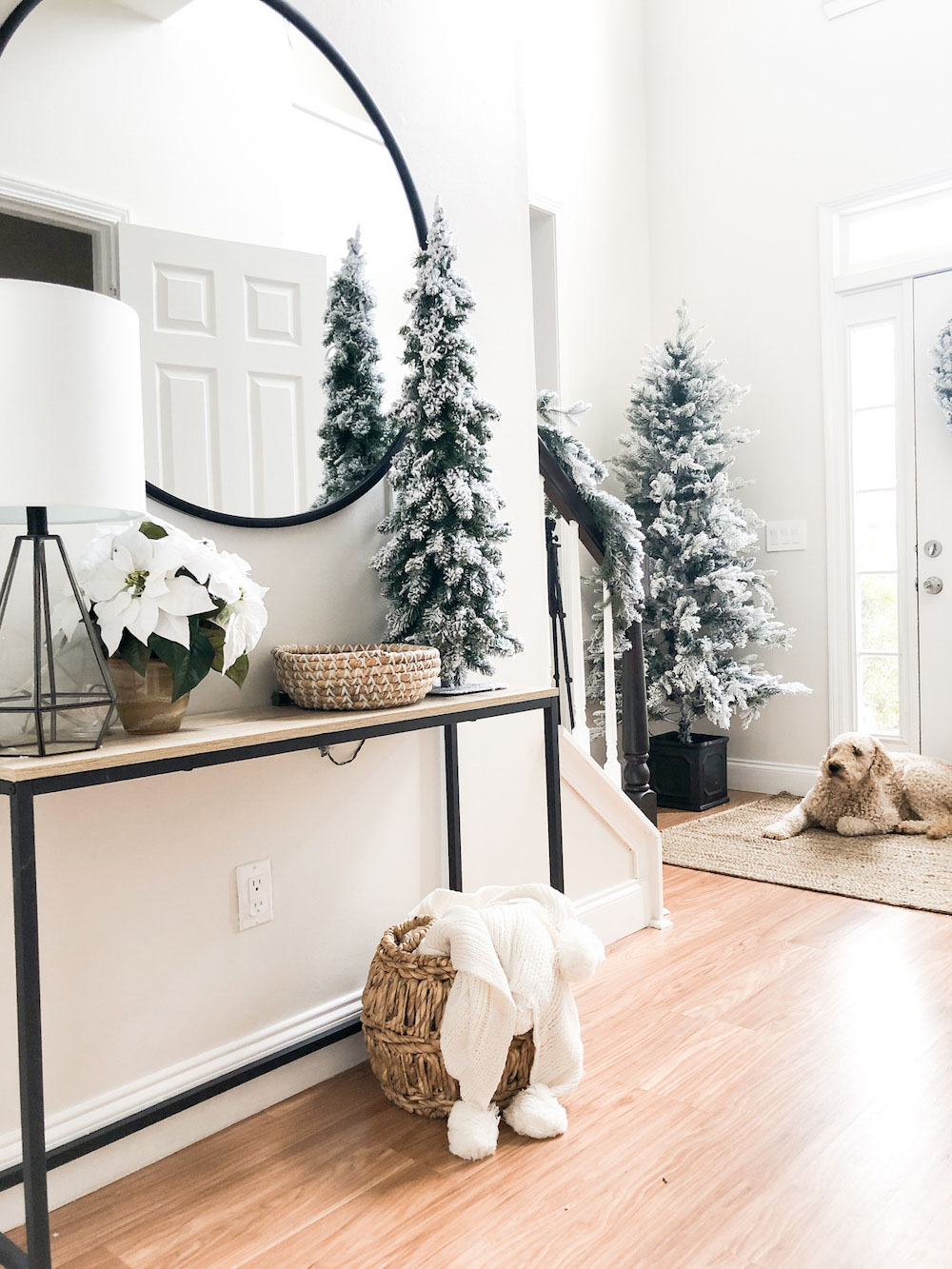 Holiday Greenery on Display in our Entryway